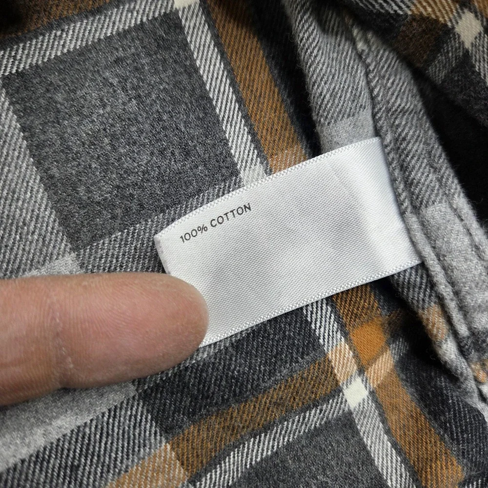 Duluth Trading Shirt Mens 3XL Gray Plaid Flannel Button Long‎ Sleeve Casual